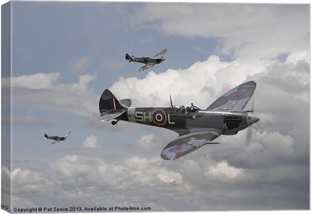 Spitfire - On Patrol Canvas Print by Pat Speirs