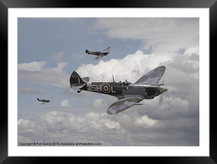 Spitfire - On Patrol Framed Mounted Print by Pat Speirs