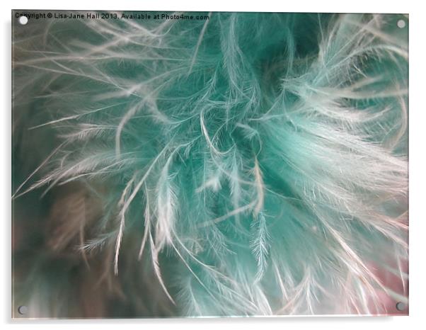 Green Feathers Acrylic by Lee Hall