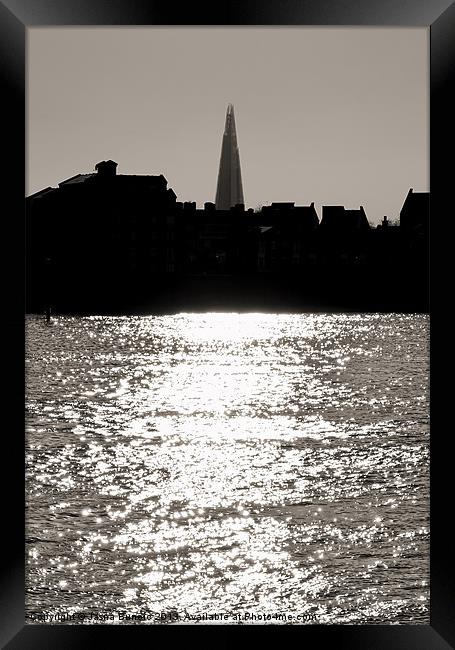 The Shard from Canary Wharf Framed Print by Jasna Buncic