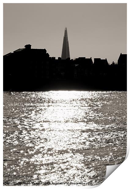 The Shard from Canary Wharf Print by Jasna Buncic