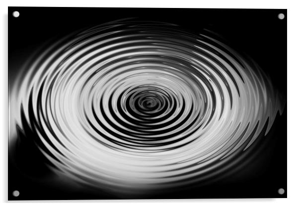 Monochrome Ripples Acrylic by David Pyatt