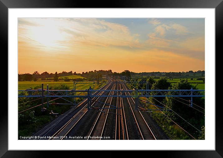 TRACK TO THE SUNSET Framed Mounted Print by David Atkinson