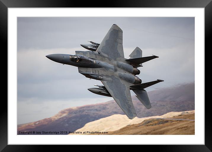 F 15C Eagle Low Fly Framed Mounted Print by Izzy Standbridge