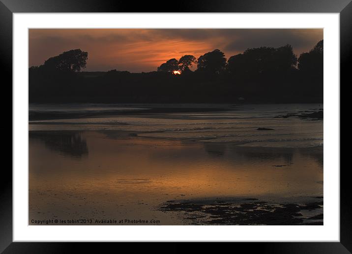 Carew Sunset Framed Mounted Print by les tobin
