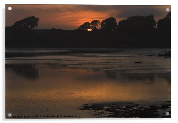 Carew Sunset Acrylic by les tobin