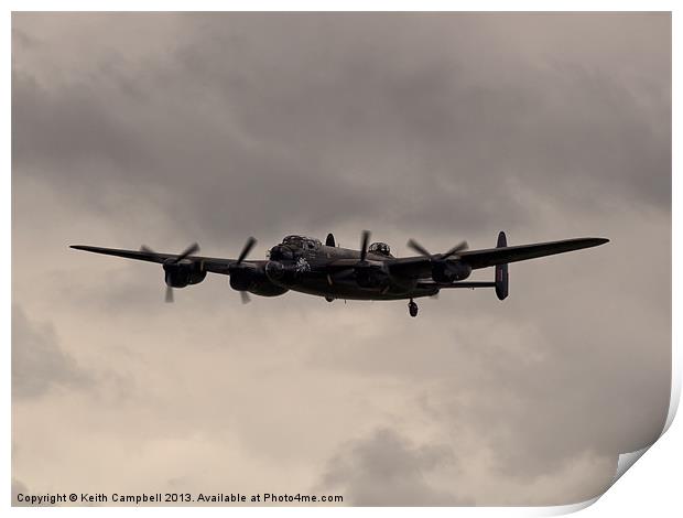 RAF BBMF Lancaster flypast Print by Keith Campbell