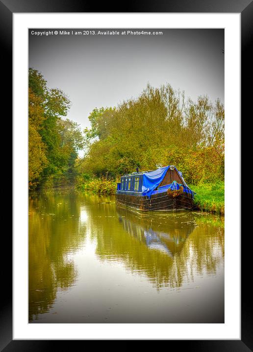 Narrowboat moored Framed Mounted Print by Thanet Photos
