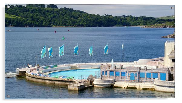 Tinside Lido Plymouth Acrylic by Peter F Hunt