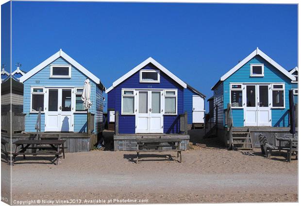 Beach huts Canvas Print by Nicky Vines