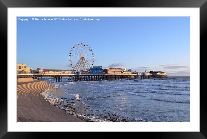 Blackpool Pier Framed Mounted Print by Diana Mower