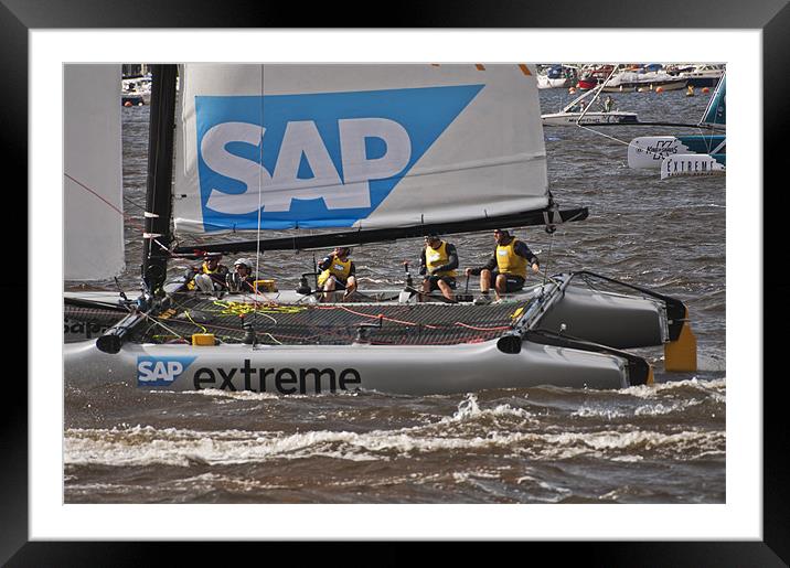 Extreme 40 Catamaran Racing 4 Framed Mounted Print by Steve Purnell