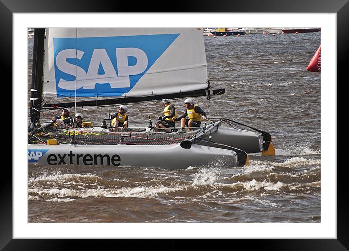 Extreme 40 Catamaran Racing 5 Framed Mounted Print by Steve Purnell