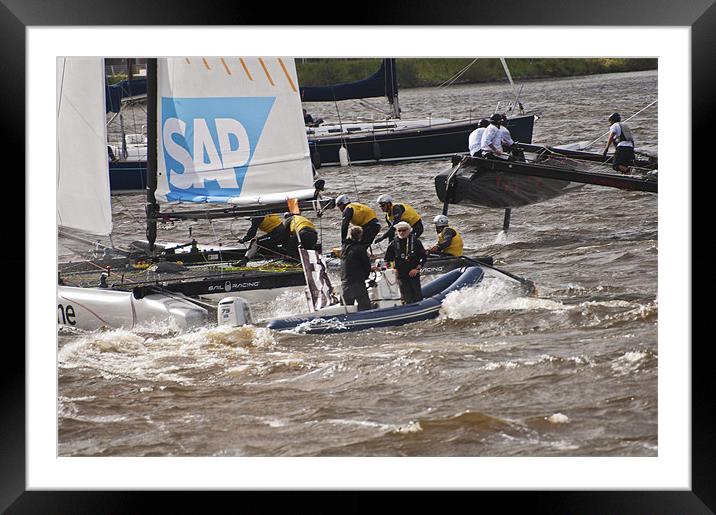 Extreme 40 Catamaran Racing 6 Framed Mounted Print by Steve Purnell