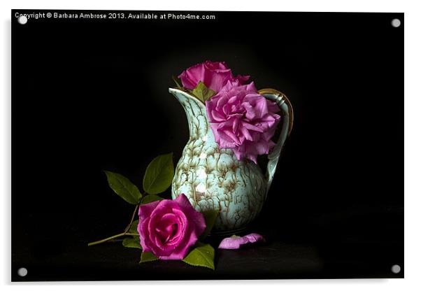 Pink & green Acrylic by Barbara Ambrose