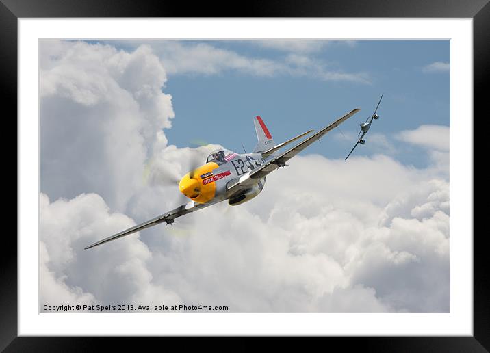 P51 Mustang - Tortoise and the Hare Framed Mounted Print by Pat Speirs