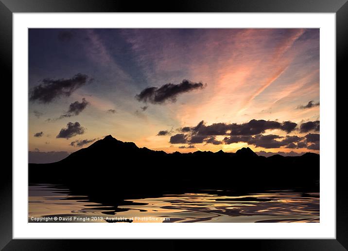 Shape of the Cuillins Framed Mounted Print by David Pringle