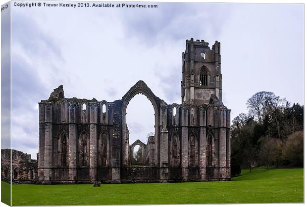 The Ruins at Fountains Abbey Canvas Print by Trevor Kersley RIP