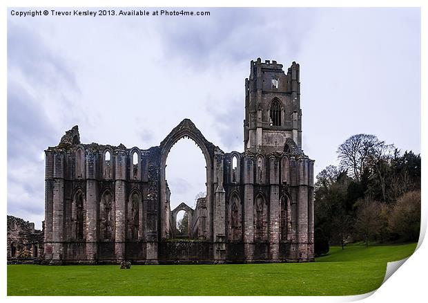 The Ruins at Fountains Abbey Print by Trevor Kersley RIP