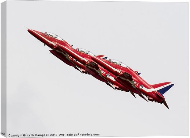 Red Arrows Trio Canvas Print by Keith Campbell