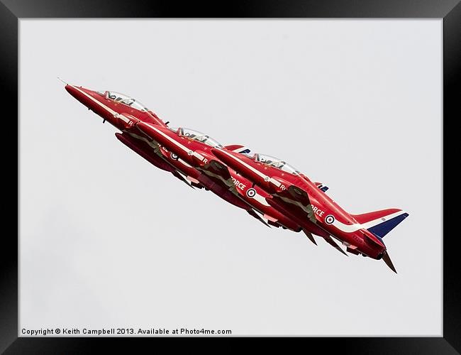 Red Arrows Trio Framed Print by Keith Campbell