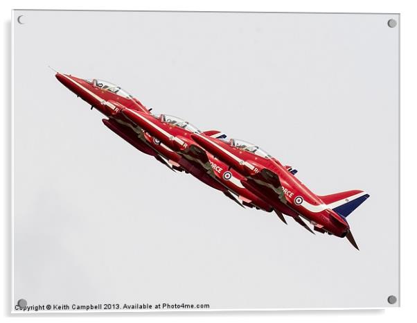 Red Arrows Trio Acrylic by Keith Campbell