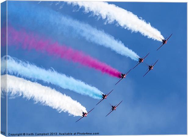 Red Arrows - The Pride of Great Britain Canvas Print by Keith Campbell