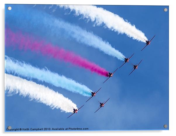 Red Arrows - The Pride of Great Britain Acrylic by Keith Campbell