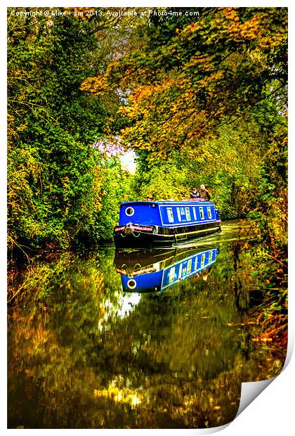 canal boat Print by Thanet Photos