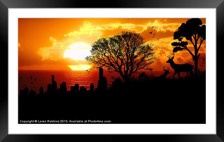 Nature and the City Collide Framed Mounted Print by Loren Robbins