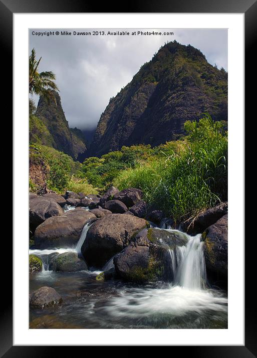 Iao  Storm Framed Mounted Print by Mike Dawson