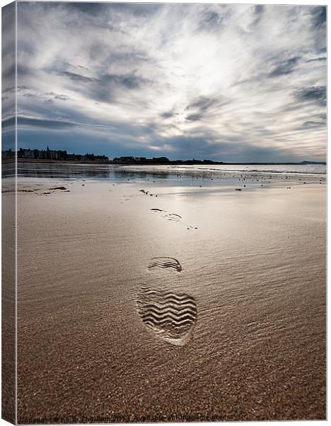 Footprint on Beach Canvas Print by Keith Thorburn EFIAP/b