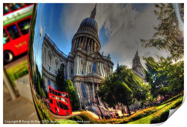 St Pauls Cathedral in abstract Print by Doug McRae
