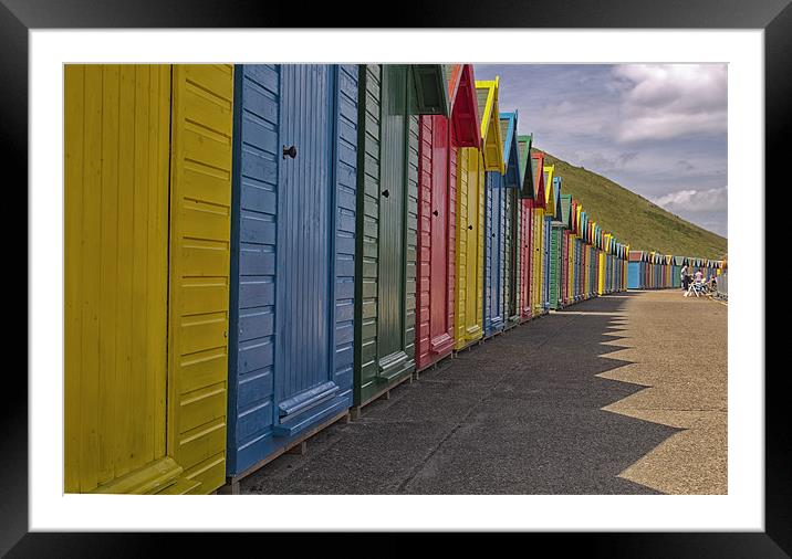 Beach huts in Whitby Framed Mounted Print by James Marsden
