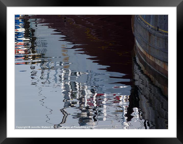 Harbour Reflections 1 Framed Mounted Print by Jennifer Henderson