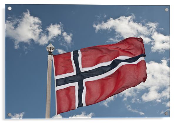 Flag Of Norway Acrylic by Steve Purnell