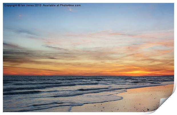 Sunset on the coast Print by Ian Jones