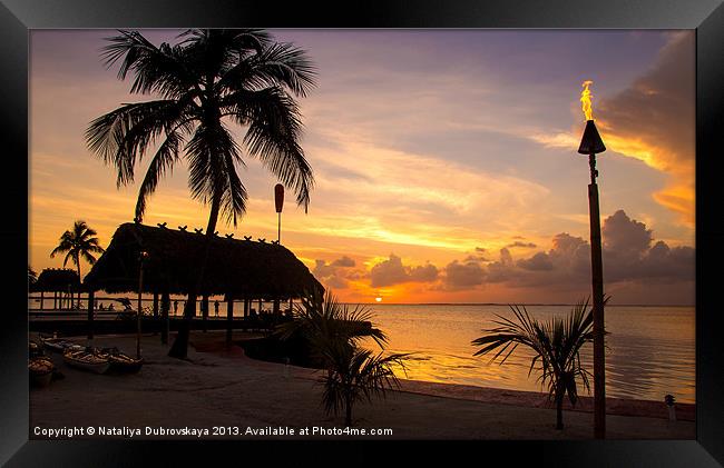 Beautiful Florida Sunset Framed Print by Nataliya Dubrovskaya