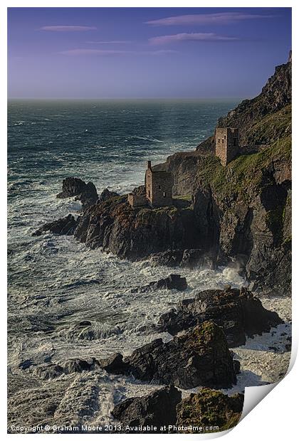Botallack Crown Mine Print by Graham Moore