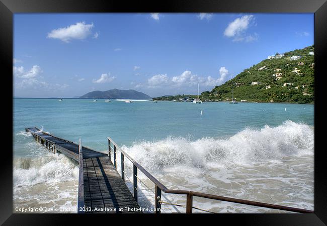 Ocean Swell in Cane Garden Bay,Tortola Framed Print by David Birchall