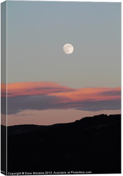 Sunset Moon Canvas Print by Dave Menzies