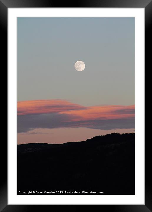 Sunset Moon Framed Mounted Print by Dave Menzies