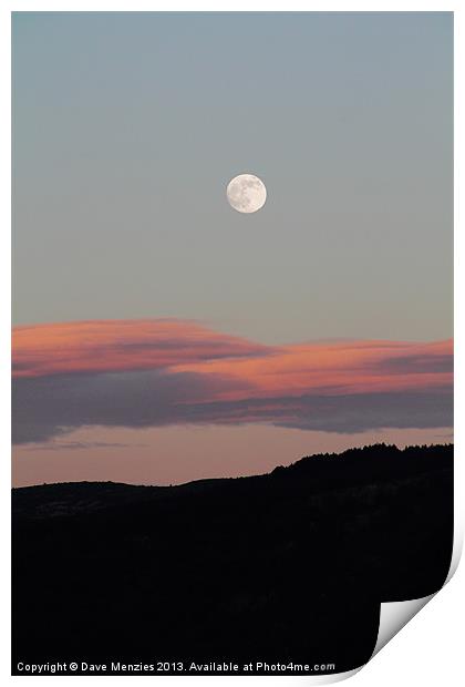 Sunset Moon Print by Dave Menzies