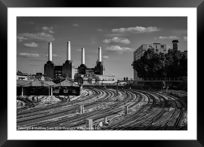 Battersea Power Station from Ebury Bridge Framed Mounted Print by Matthew Train