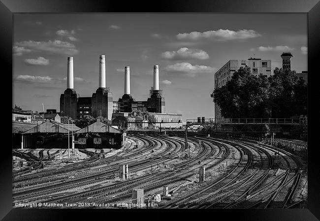 Battersea Power Station from Ebury Bridge Framed Print by Matthew Train