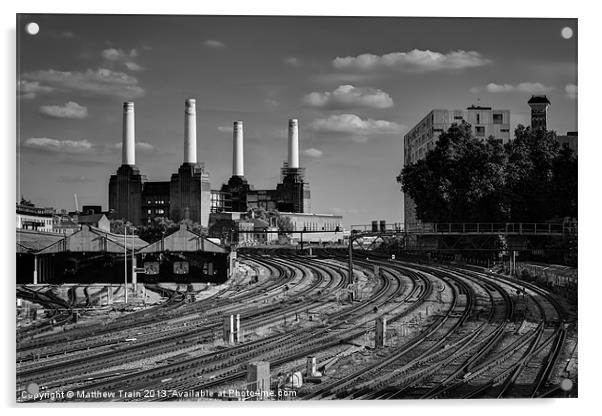 Battersea Power Station from Ebury Bridge Acrylic by Matthew Train