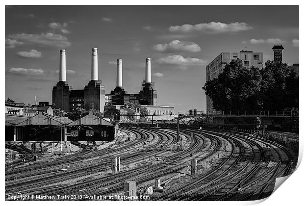 Battersea Power Station from Ebury Bridge Print by Matthew Train