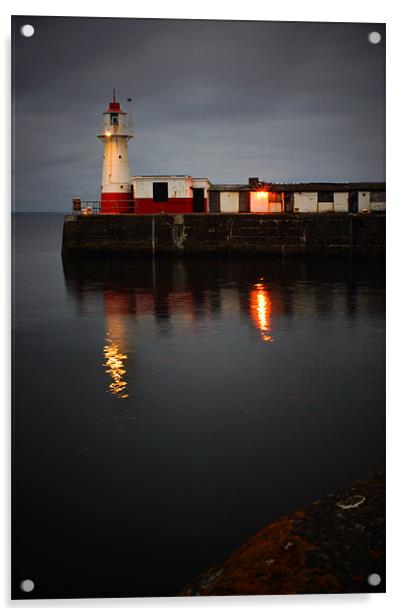 newlyn lighthouse Acrylic by jon betts