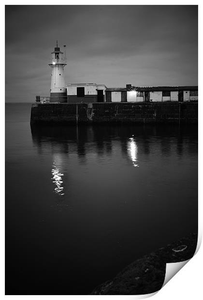 newlyn harbour lighthouse Print by jon betts