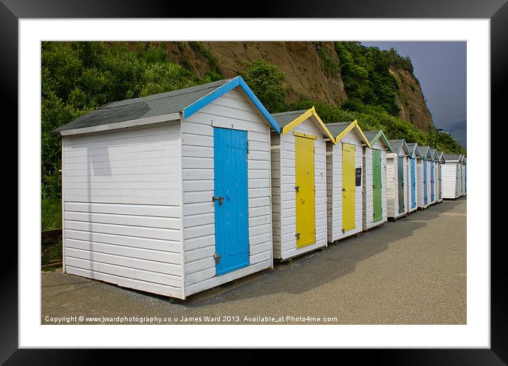 Shanklin Beach Huts 1 Framed Mounted Print by James Ward